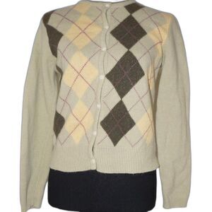 Abercrombie & Fitch Lambswool Argyle Cardigan